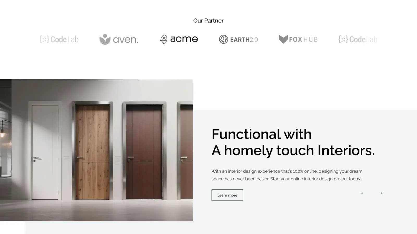 Website interface design 2